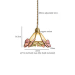 Tiffany Glass LED Pendant Light - Copper Vintage Hanging Lamp
