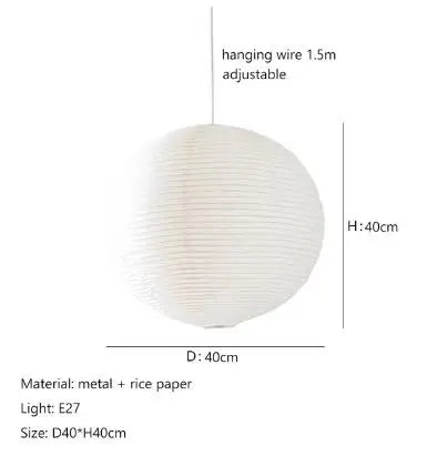 Akari Rice Paper Pendant Lights - Handwoven LED Hanging Lamp for Home Décor