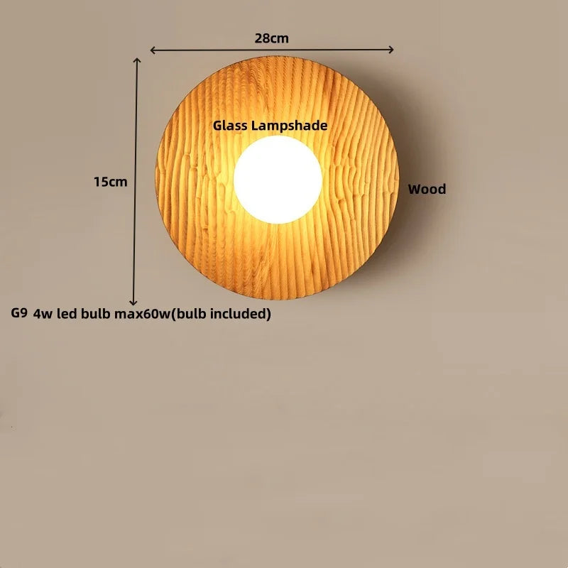 Wood LED Wall Sconce Light Modern Home Decor Appliance