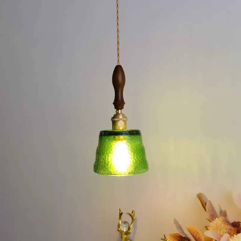 Amber Pendant Light: Nordic Copper Hanging Lamp for Modern Home Decor