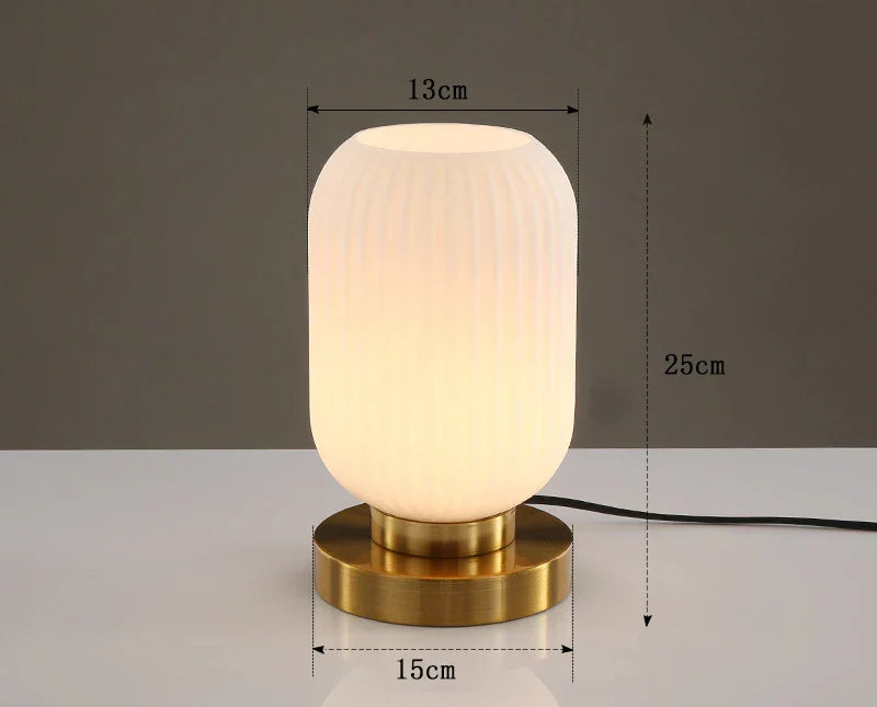 Nordic Glass Table Lamp - Study Bedroom Bedside Modern Living Room Decor