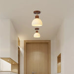 White Glass LED Ceiling Lamp Modern Living Room Bedroom Light