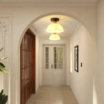 Copper Glass LED Ceiling Light - Modern Indoor Lighting for Home Decor