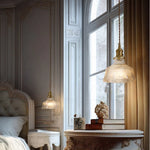 Clear Glass LED Pendant Light for Bedside Living Dining Decor