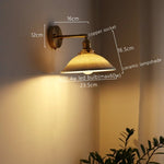 Ceramic Copper LED Wall Lamp for Bedroom Bedside Mirror Light