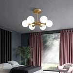 Glass Ball Chandelier Pendant Light Fixture for Living Dining Bedroom