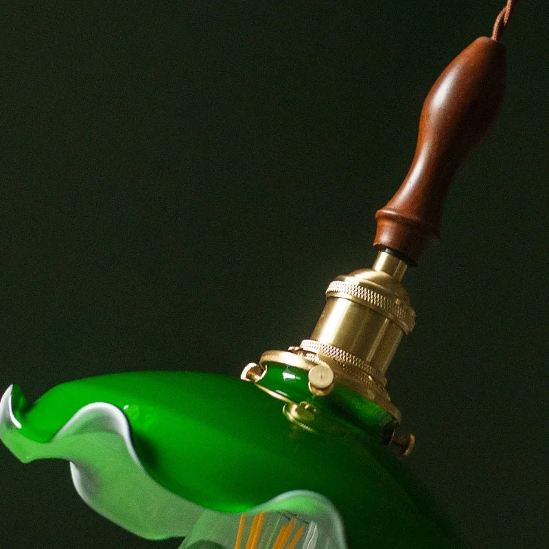 Green Glass LED Pendant Lamp for Living & Dining Room Decor