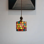 Afralia™ Glass LED Pendant Light Fixture Walnut Wood Copper Hanging Lamp