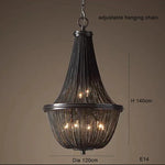 Black Aluminum Chain Tassel Pendant Lights - Dimmable Classic Chandelier