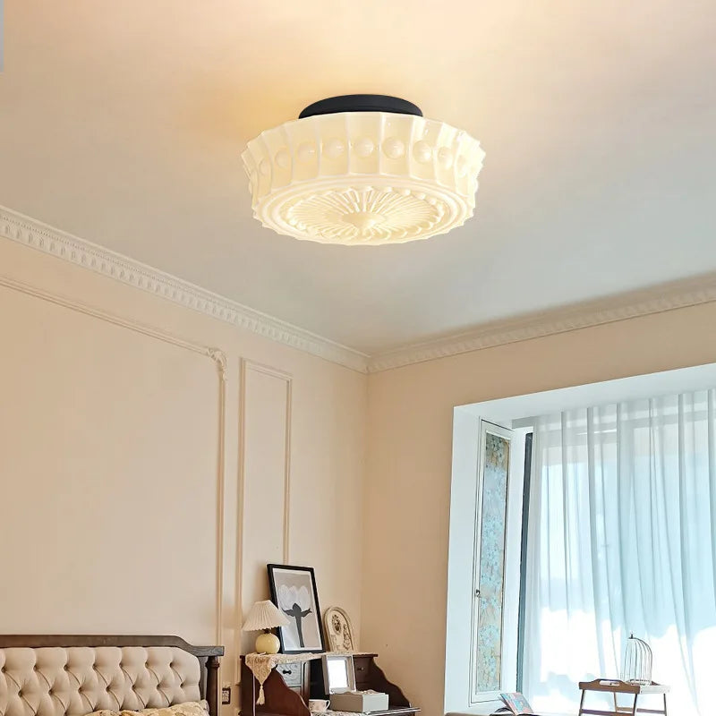 Glass Ceiling Lamp with E27 Light Bulb for Bedroom Living Room