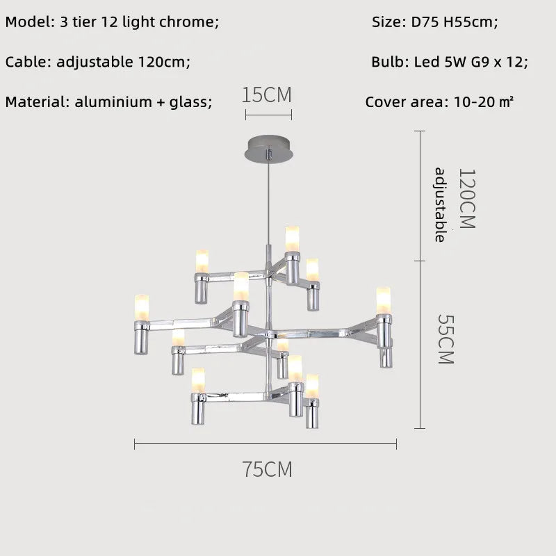 Afralia™ Metal Pendant Chandelier LED Lighting Fixture for Modern Luxury Foyer, Stairs & Indoor