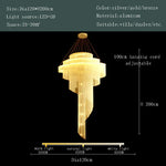 Gold Tassel LED Chandelier for High Ceilings - Elegant Home Decor Lighting