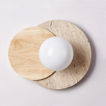 Wood White Glass LED Wall Lamp Sconce for Home Decor and Dining Room