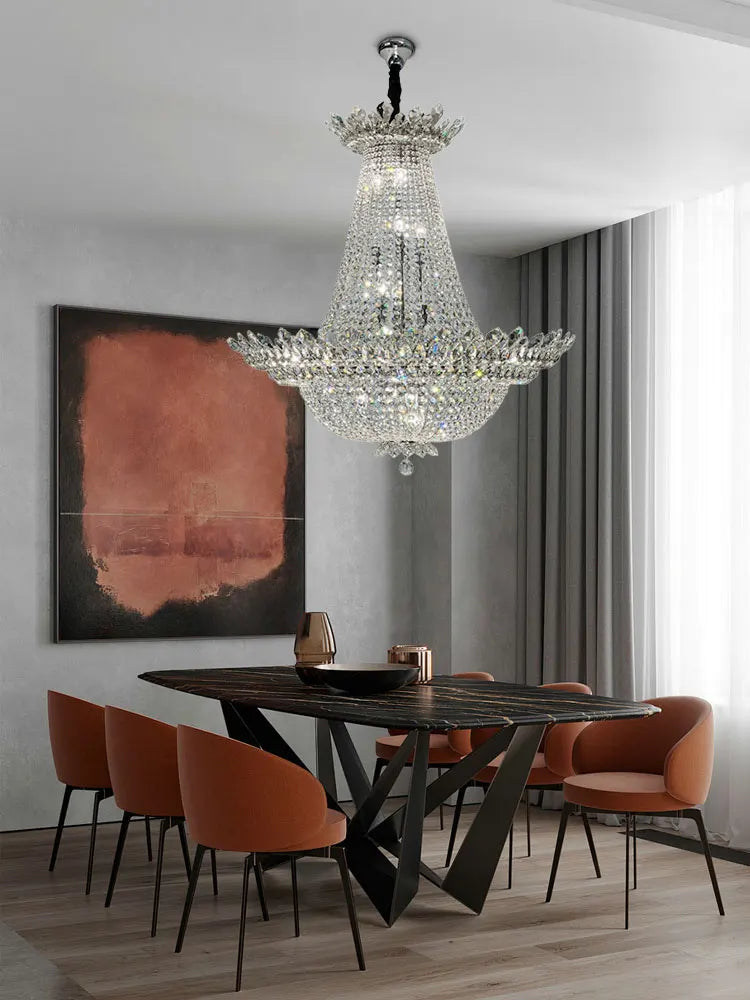 K9 Crystal Gold Ceiling Chandelier - Trendy Chrome Lighting