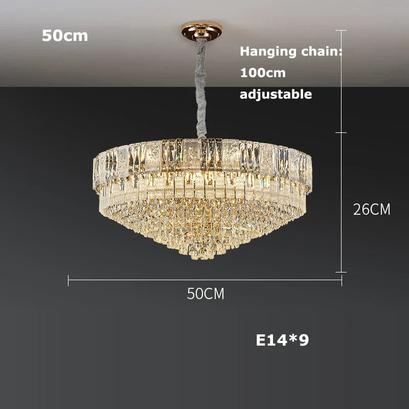 Silver Gold Chandelier Lighting Suspension Elegant Luminaire for Dinning Room