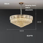 Silver Gold Chandelier Lighting Suspension Elegant Luminaire for Dinning Room