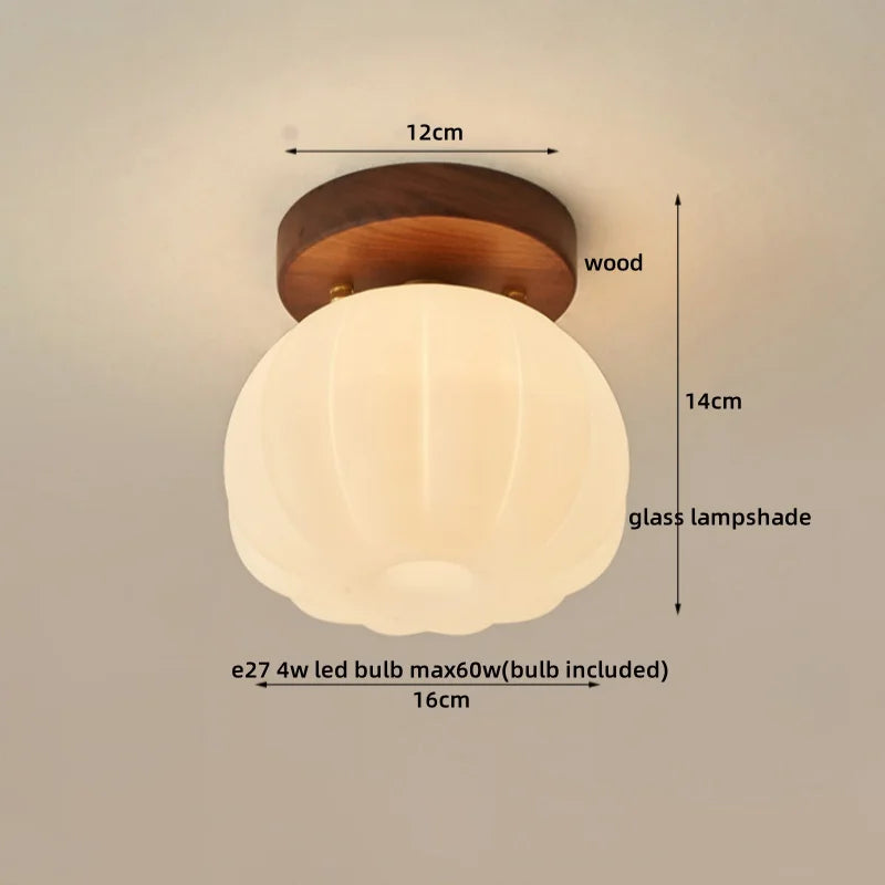 Walnut Copper LED Ceiling Light Modern Home Lighting Luminaria