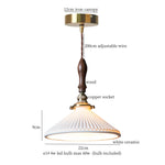 Ceramic LED Pendant Light: Modern Brass Hanging Lamp for Home Decor