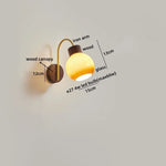 LED Wall Sconce Pull Chain Switch Modern Stair Lights Glass Wood