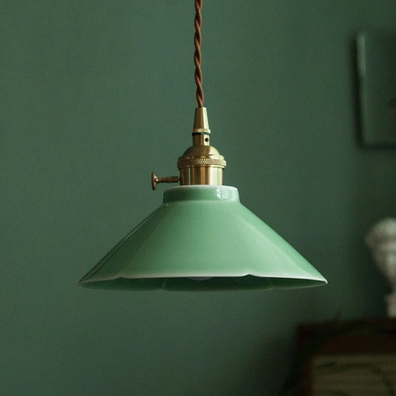 Afralia™ Cyan Ceramic LED Pendant Light for Loft Cafe Bar Decor