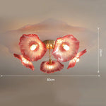 Lotus Leaf Glass Ceiling Chandelier with E14 Bulb