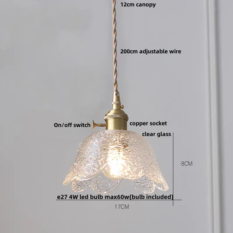 Afralia™ Clear Glass LED Pendant Lamp for Dining Coffee Restaurantr Aisle - Modern Nordic Design