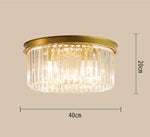 Metal Crystal Pendant Light Chandelier for Living Room, LED Hanging Lamp