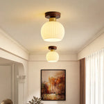 Copper Glass LED Ceiling Light - Modern Indoor Lighting for Home Decor