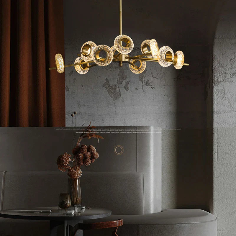 Crystal Lustre LED Chandelier for Home Decor - Luxury Round Ceiling Lamp