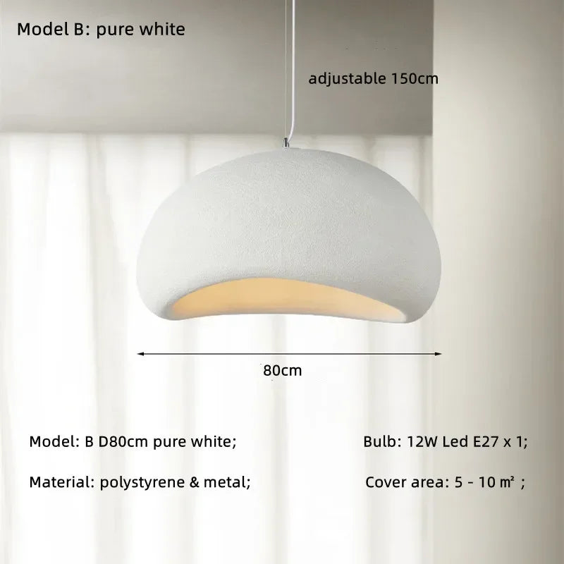 Nordic Wabi Sabi E27 LED Pendant Light for Minimalist Loft Ambiance