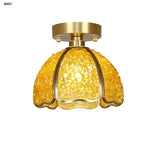 Tiffany Style Crystal Glass LED Ceiling Light Fixture for Aisle Bedroom Kitchen