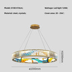 Circle Steel LED Pendant Chandelier, Modern Dimmable Lighting for Living Room Home Decor
