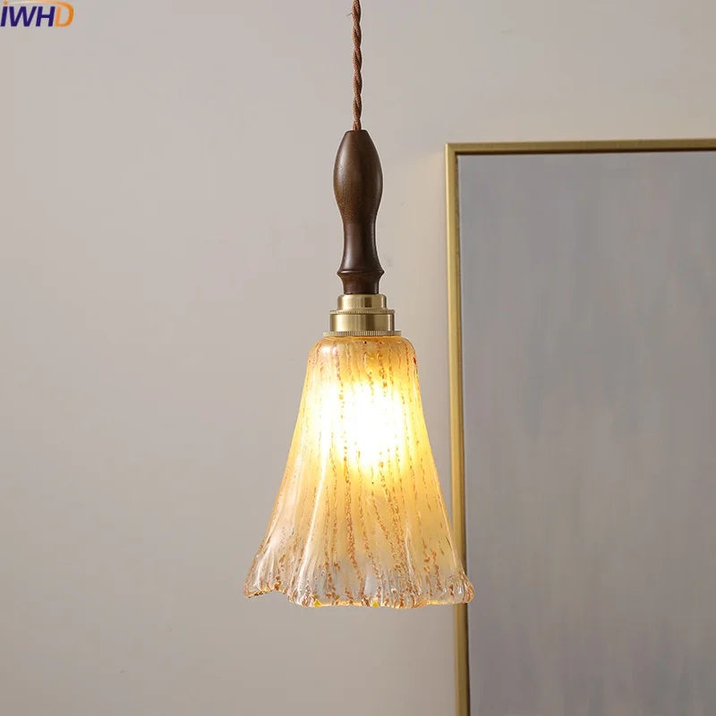 Glass Copper LED Pendant Lights - Modern Home Decor Hanging Lamp