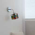 Afralia™ Modern Colorful Glass Wall Sconce with Pull Chain for Aisle Living Room