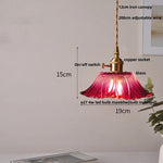 Yellow Glass LED Pendant Lights with Adjustable Hanging Lamp