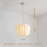 Afralia™ Nordic Style Creamy E27 Pendant Light Fabric Chandelier_Lamp Dining Room Suspended LED Bar Droplight