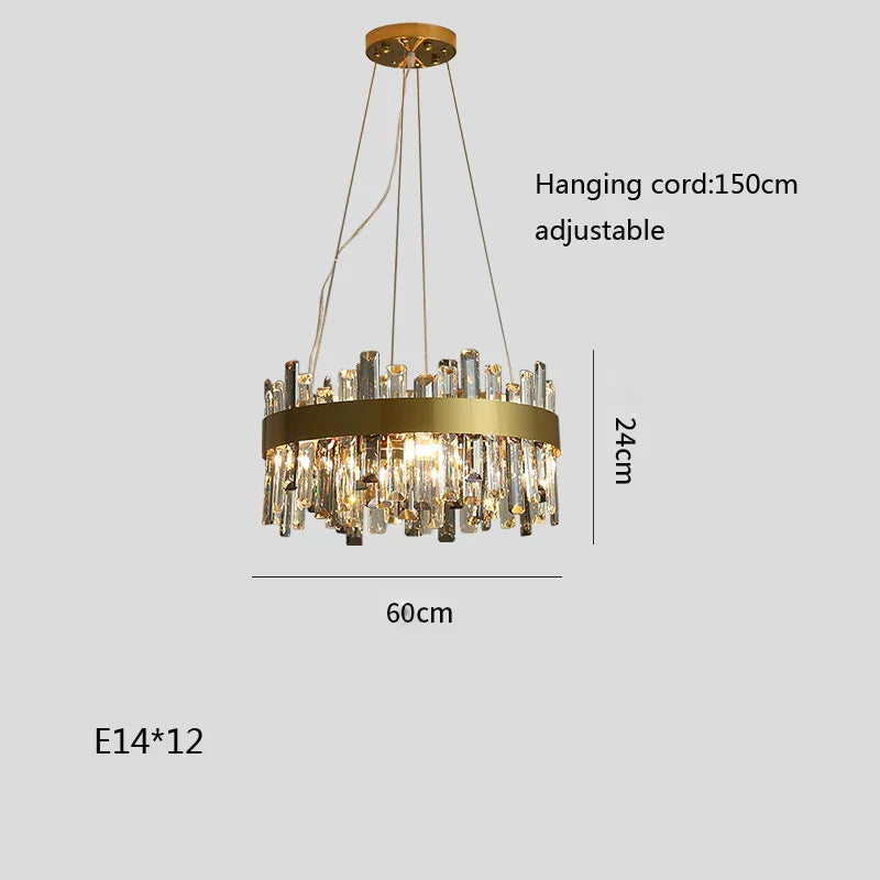Crystal Ceiling Chandelier LED Hanging Lamps for Living Room Luxe Décor