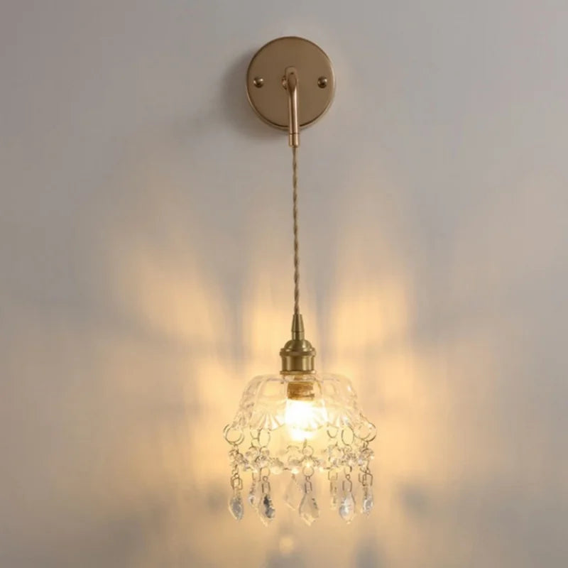 Clear Glass LED Wall Lamp Modern Crystal Home Decor Nordic Design