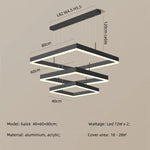 Modern Straight Pendant LED Light - Minimalist Painted Aluminium Chandelier