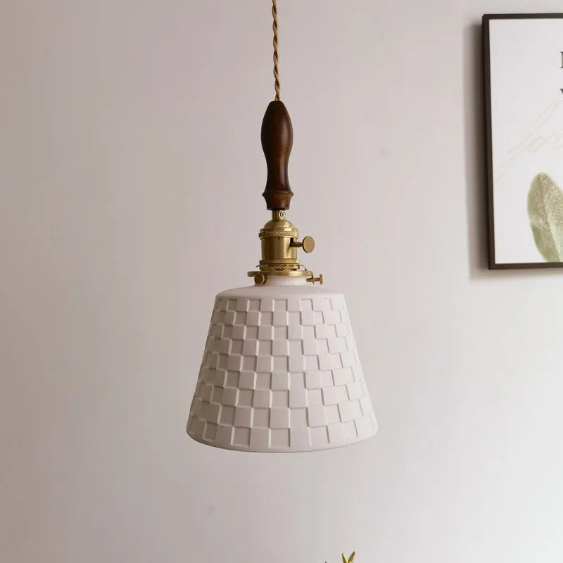 Ceramic Copper LED Pendant Light for Kitchen Dining Bedroom Decor