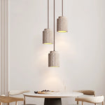 Afralia™ Wabi Sabi LED Pendant Lights Yellow Travertine Stone Hang Lamp