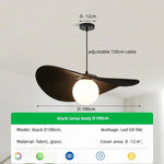 Nordic White/Black Fabric Chandelier Glass Shades Pendant Lamp