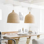 Bamboo Weaving LED Pendant Lights for Home Decor and Dining Room
