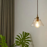 Copper Glass LED Pendant Lamp for Dining Living Room Bedroom Bar Nordic Style Hnaging Light