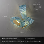 Blue Glass Flower Ceiling Chandelier Copper Hanging Lamps