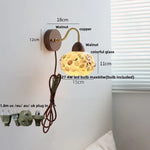 Shell Glass LED Wall Light Tiffany Style Bedside Lamp