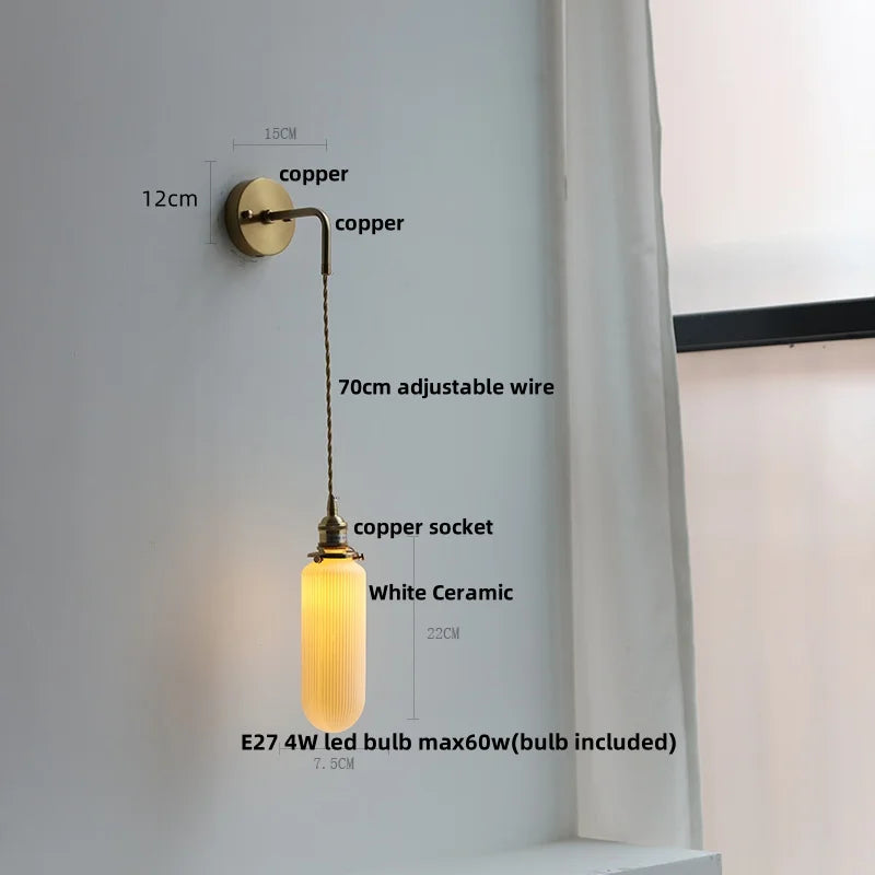 Clear Glass LED Wall Lamp Modern Crystal Home Decor Nordic Design