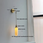 Clear Glass LED Wall Light | Modern Adjustable Nordic Copper Lamp Fixtures