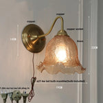 Clear Glass Wall Sconce LED Lights Modern Nordic Copper Bedside Lamp