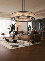 Luxury Black Crystal Chandelier for Elegant Living Room Lighting